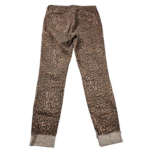 Kiss me super skinny size 29 leapord print cuffed ankle capris mid rise casual ^ - Picture 2 of 7